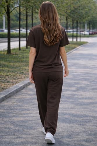 Image of Women's California Graphic T-Shirt and Jogger Set, 2-Piece Coord Set, Drawstring Waistband, Casual Loungewear, Relaxed Fit