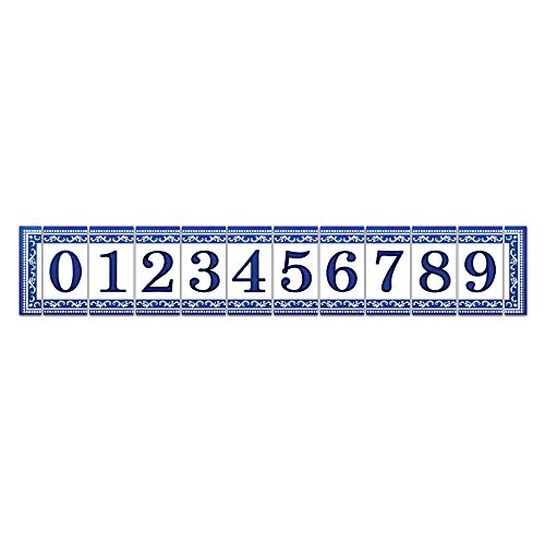 Kantu 2113016 Castilla Ceramic Tile Address Number, Blue #TOP4