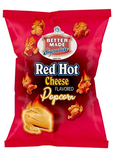 Better Made Special Popcorn (8) x Bags 2.5-2.75oz Each (Pack of 8) (HOT CHEESE) - Adult Bulk Snacks, Kids Lunch, Delicious Hot Cheese Flavorerd Popped Popcorn, Family Owned Since 1930 in Detroit