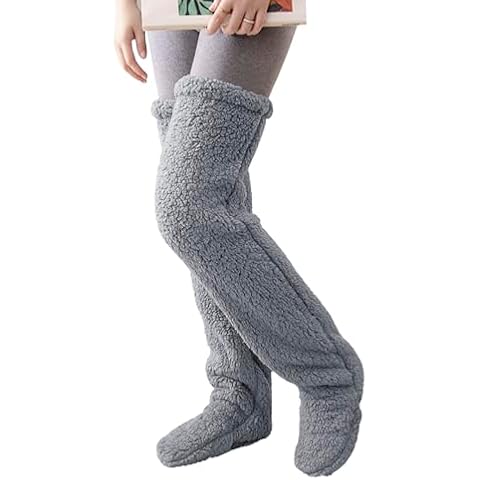 JIAHG Winter Warm Fleece Knee High Socks Cover