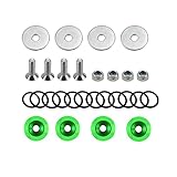 バンパー クイックリリース トランク フロント リア バンパーファスナー クイックリリースタブ Oリングとネジ付き アルミバンドフェンダークリップキット 自動車外装アクセサリー ほとんどの車に対応 (グリーン)