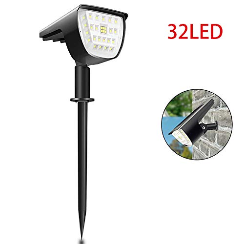 CAIYUE 32LED Proyector Solar, Reflector Solar inalámbrico Resistente al Agua, Aplique de Pared Solar Dos en uno, Adecuado para terraza jardín calzada Piscina terraza Porche