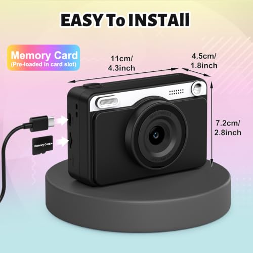 GREENKINDER Appareil Photo Instantané, 2.4" Écran Appareil Photo Enfant avec Carte Mémoire & 5 Rouleaux de Papier d'impression, Cadeau de Noël Jouet pour Enfant Garçons Filles 3-14 Ans – vue 7