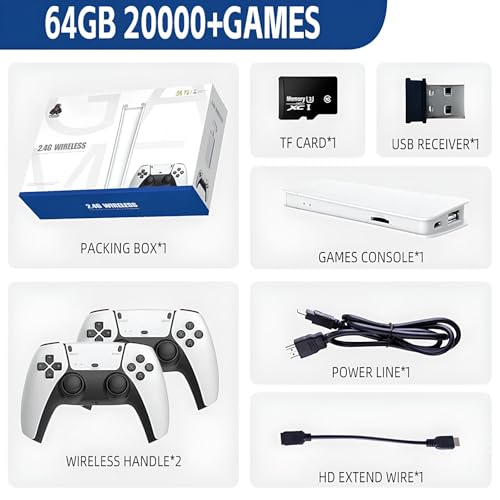 Game Stick Video Game Retro M15 PRO 4K HDMI, 64GB, 30.000 Mil Jogos, Com 2 Controles Sem Fio, Consol