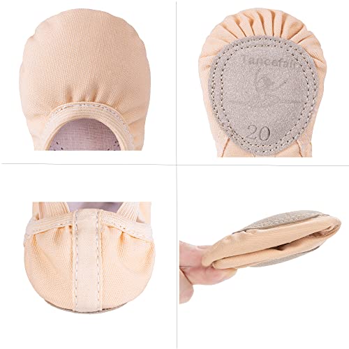 Tancefair Ballet Shoes Girls Dance Slippers Canvas Ballet Dance Shoes Split Leather Sole Ballerina Flats Gymnastics Yoga Shoes for Kids and Adult Apricot - Image 6