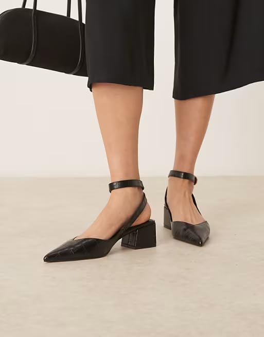 Coutgo Womens Closed Pointed Toe Heels Chunky Block Low Heel Ankle Strap Pumps Wedding Work Dress Shoes - Image 4