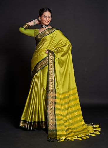 Image of Avantika Fashion Women's Woven Cotton Silk Art Silk Banarasi Saree With Blouse Piece