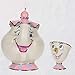 Hallmark Keepsake Christmas Ornaments 2019 Year Dated Disney Beauty and The Beast Mrs. Potts and Chip, Porcelain, Set of 2