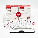 CAJA DE 50 UNIDADES 50 UNIDADES COLOR BLANCO Mascarilla FFP2 + GEL HIDROALCOHÓLIO - Homologada Certificado CE 2834 - 5 capas (Blanco, 50 ud)