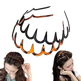 Vrose Flosi Fashion Wide Zig Zag Headbands for Women and Men - Plastic Wavy Hair Band with Teeth Comb - Classic 90s Hair Accessories for Face Washing Skin Care Makeup Hair Holder Everyday Use