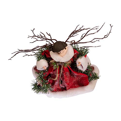 Kurt S. Adler Kurt Adler 14-Inch Fabric Mache Red Angel Treetop, Multi #TOP5