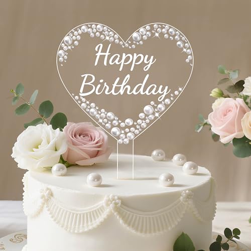 Cake topper en acrylique et perles de qualité ornement de luxe