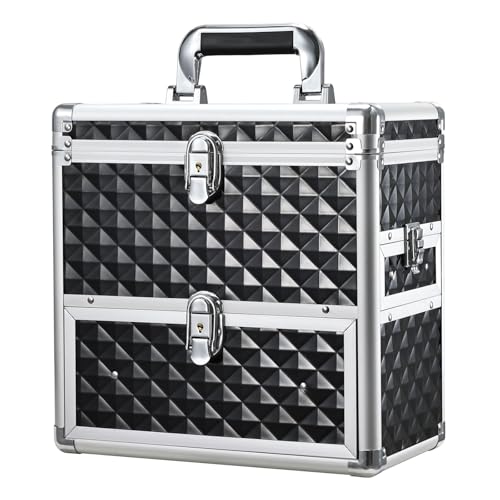 Frenessa Nail Polish Makeup Train Case with Drawer and Dividers Manicure Organizer Accessory Storage...