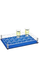 Verre A Shot Originaux Nbeads 24 Trou 2.9cm Porte-Plateau En Verre à Liqueur 15ml, Bambou Porte- Verre à Liqueur Verre à Vin Tasse Plateau Service Tasses Organisateur Verre à Shot Affichage Barre