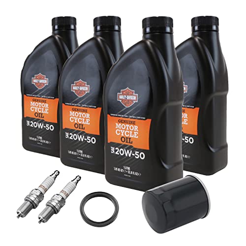 HARLEY-DAVIDSON Wartungsset Ölwechsel Set Premium 5 Ölfilter + Motor-Öl 20W-50 (4 L) + O-Ring Dichtung +, Wartungsset 2