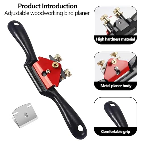 Spokeshave Tool, 10 Inch Adjustable Wood Plane Woodwork Hand Planer with 4 Replacement Blades Woodworking Tools for Woodworking and Manual DIY Enthusiasts 6 Spokeshave Tool, 10 Inch Adjustable Wood Plane Woodwork Hand Planer with 4 Replacement Blades Woodworking Tools for Woodworking and Manual DIY Enthusiasts - Image 6