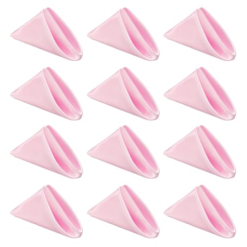 Serviettes de table en polyester doux rose, textile de qualité restaurant - 2