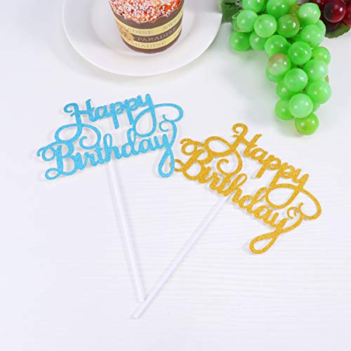 Angoily 25Pcs Happy Birthday Cake Toppers Picaretas Do Bolo de Coco Do Queque Do Bolo de Aniversário