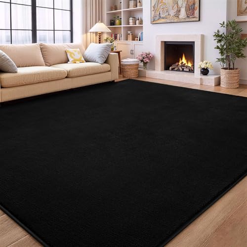 Vasofe 5x7 Black Non-Slip Washable Memory Foam Rug
