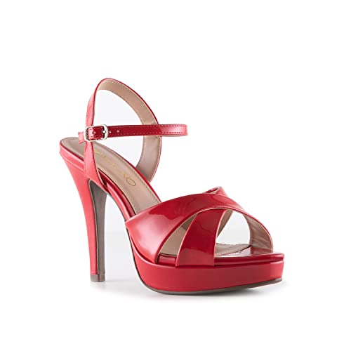 Sandália De Salto, Via Uno, Feminino, Vermelho, 37