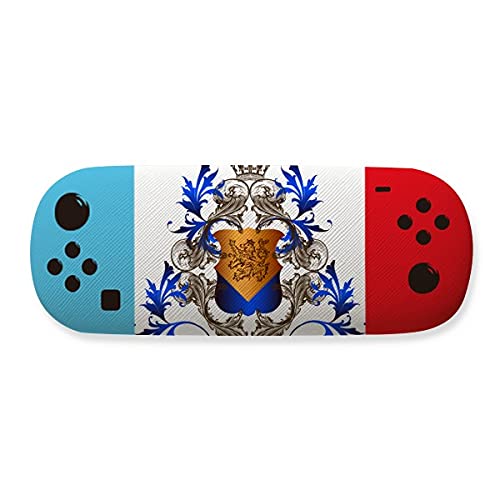 Étui de rangement pour lunettes avec emblème de chevaliers médiévaux en cuir noir