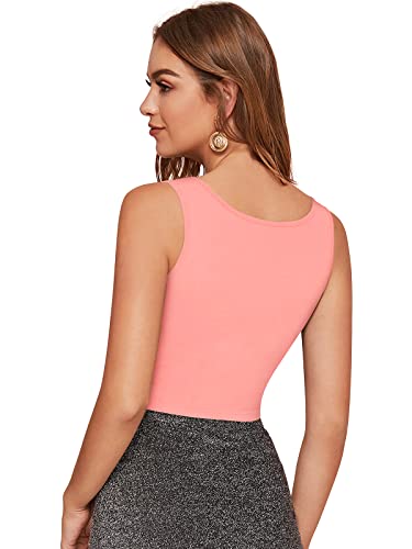 Image of LONDON BELLY Women's Polyester Crop Top with Round Neck Sleeveless Solid Pattern and Crop Length | Womens Crop Tops | Summer Fashion Top Stylish Look
