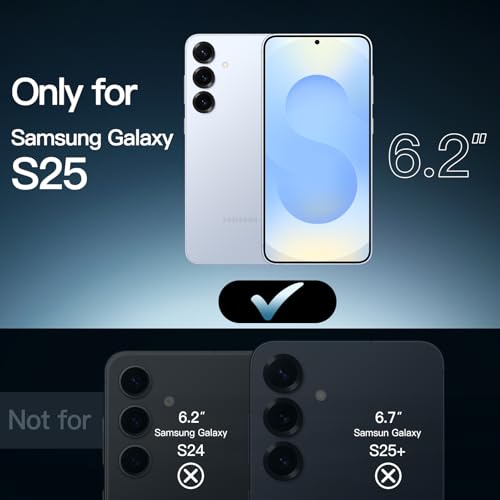 Image of JETech Cover Case for Samsung Galaxy S25 5G, Non-Yellowing Shockproof Bumper Protective Phone Cover, Anti-Scratch Hard PC Back (Clear)