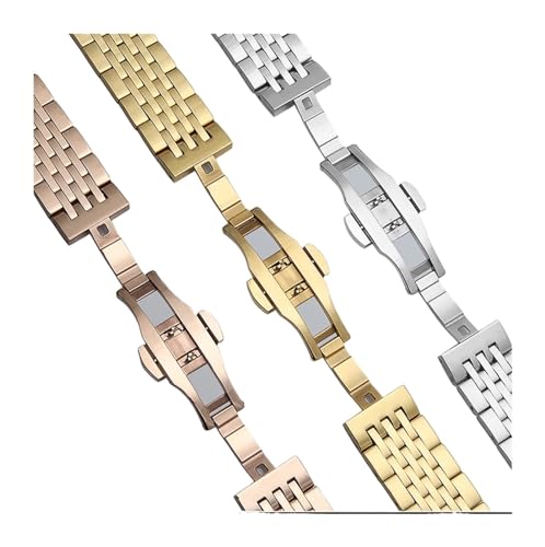 Bracelet en acier inoxydable élégant et durable YGUKOJ 18mm argenté doré
