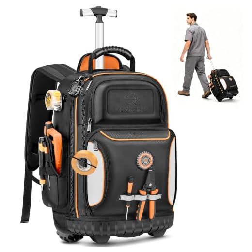 BUREGORA 16" Rolling Tool Backpack with Wheels