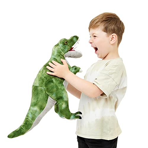 Zappi Co Children's Realistic Lifelike Large Plush Toy - Soft & Cuddly Stuffed Animal for Boys, girls, Kids (49cm Length) (T-rex (Green))