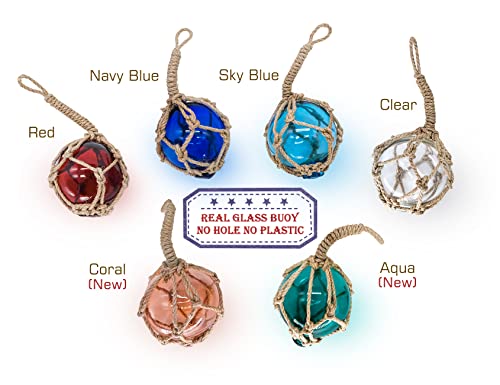 Sailingstory Glass Fishing Float Beach Ornaments For Christmas Tree 3", Coastal Beach Decorative Balls For Centerpiece Bowl Glass Fishing Buoy Nautical Christmas Ornaments Set Of 6 Color Pack #TOP1