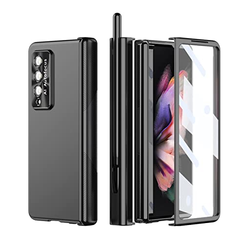 Étui S Pen pour Samsung Galaxy Z Fold 4 avec film protecteur en verre - Noir