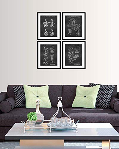 Legos Patent Wall Art Prints - Set Of Four (8X10) Unframed - Wall Art Decor Lego Fans #TOP7