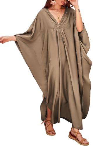 Bsubseach Women Kaftan Dress Plus Size Swimsuit Cover Up Maxi Dresses
