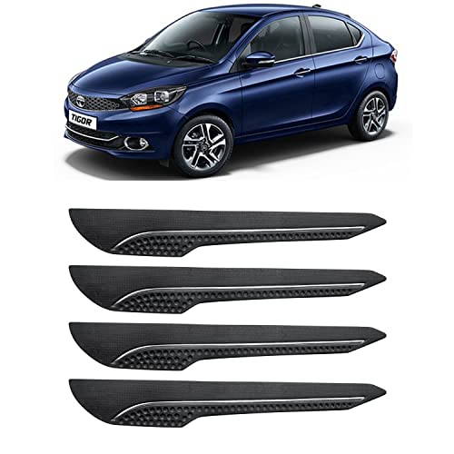 Image of AOSIS-Car Bumper Protector /Bumper Guard for Tata Tigor with Single Chrome Stripe (4-Pcs)