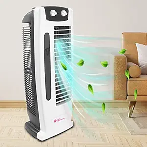 RZ11.9 Collection Tower Fan with 25 Feet Air Delivery, 4 Way Air Flow, High Speed, Anti Rust Body - Standard - Sun White/Black