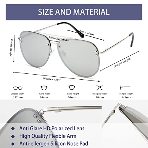 VIVIENFANG Two Oversized 65mm Aviator Sunglasses for Women