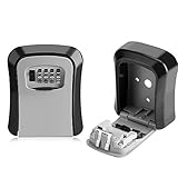 Key Lock Box, 4-Digit Wall Mounted Key Holder Safe Security Cabinet Box Storage Case Pouch Organizer Rack (Model 1)