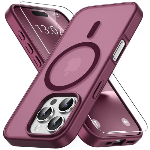 Vansdon Magnetisch für iPhone 16 Pro Hülle mit 1 Schutzglas, Kompatibel mit Magsafe, Fallschutz nach Militärstandard, Tr...