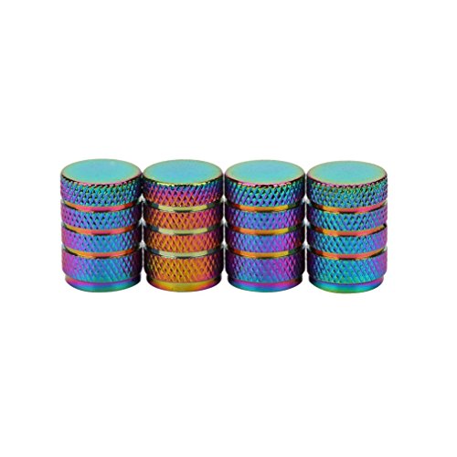 Glumes Aluminum Bullet Tyre Valve Dust Caps, Tire Wheel Rims Stem Air Valve Caps Tyre Cover, for Car, Motorbike, Trucks, Bike and Bicycle,4pcs (B)