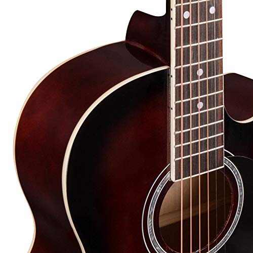 Image of JUAREZ Belleza cm 99.06 (39 Inch) Acoustic Guitar Kit, JRB39LN-DBS Linden Top, Rosewood Fretboard & Bridge, Truss Rod, Chrome Die Cast Machine Tuners, Dark Brown Sunburst
