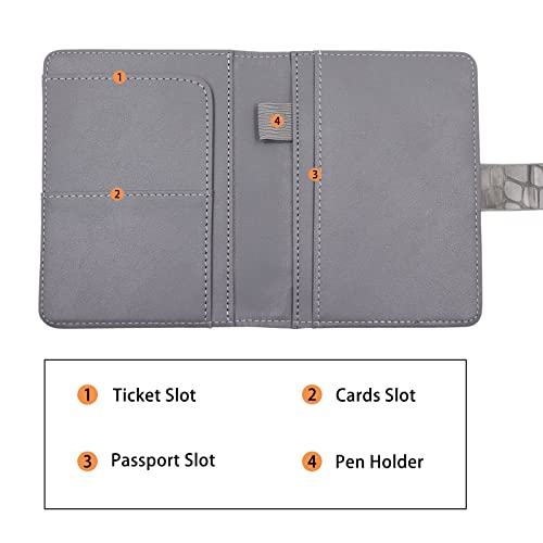 Image of Melsbrinna Premium Leather Passport Holder Covers Case, Waterproof Rfid Blocking Travel Wallet Passport Holder with Pen Holder, Cute Passport Book for Women /Men