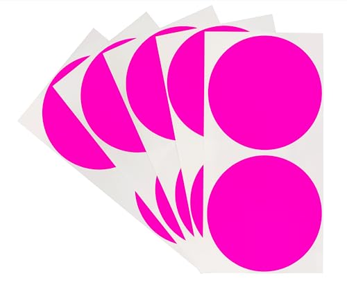 Étiquettes rondes amovibles rose fluo pour identifier les produits sans abîmer les boîtes