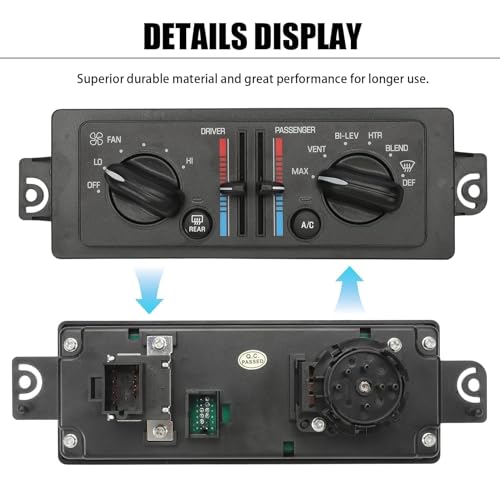 Image of 599-199 Heater AC Climate Control Module for Century 2000-2005, Regal 2000-2004, 10308120 10447470 HVAC Air Conditioning Heater Panel