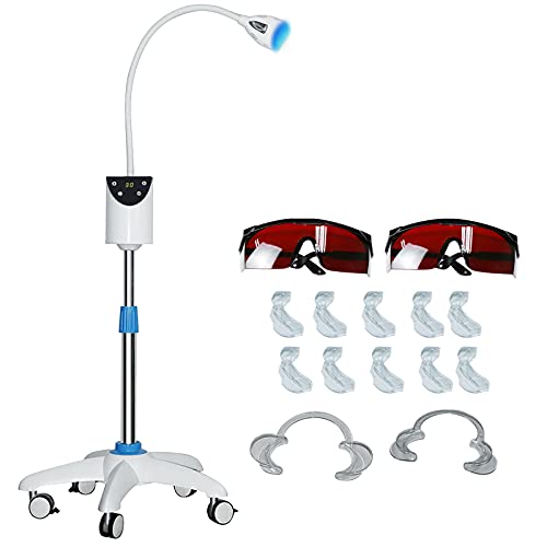 Teeth Whitening Lamp, Dental Teeth Whitening Light System LED Whitening Lamp 8 LED Cold Light Bleaching Teeth Whitening Machine Tooth Whitener with Remote Control Function