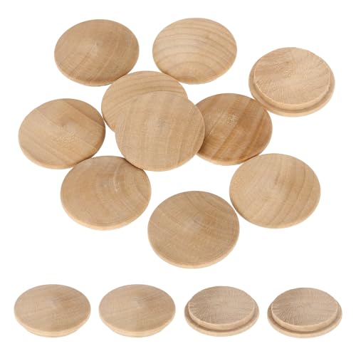 uxcell 20Pcs Wood Button Plugs, 30mm / 1.18