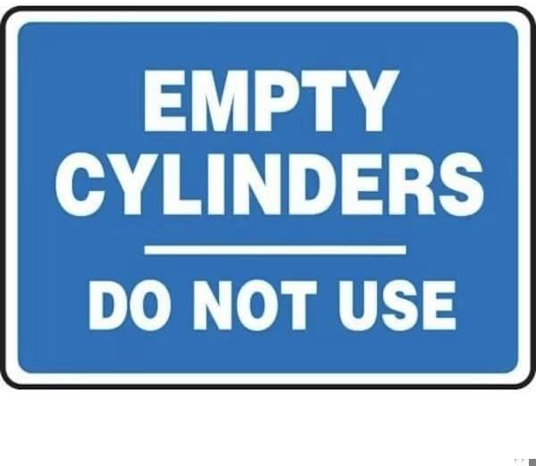 SAFETY SIGN EMPTY CYLINDERS DO NOT, Mfr: MCPG530XL-A