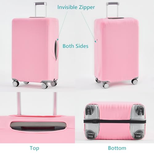 Image of Travelkin Luggage Covers For Suitcase Tsa Approved Suitcase Cover Protector, Pink, L