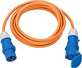 El cable de camping es ideal para el uso permanente en el exterior gracias al tipo de protección IP44 y al cable RN, puede utilizar el alargador CEE como cable de extensión de caravanas o de camping