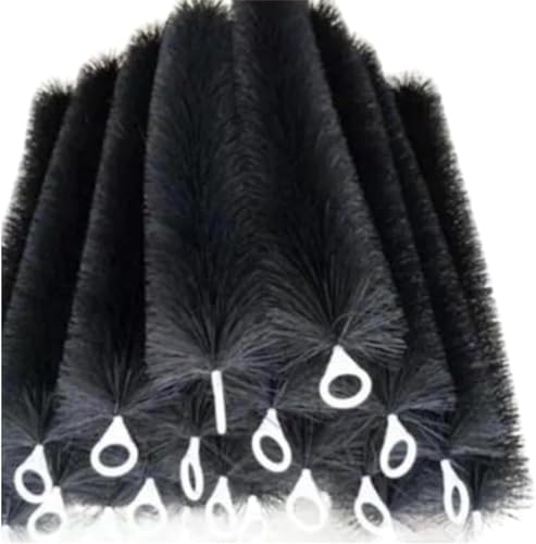 業務用ロールフィルター50本セット 304ステンレス製 多用途ろ材 熱帯魚/メダカ/海水魚水槽対応 外部フィルター用ブラシユニット (30cm,ブラック)